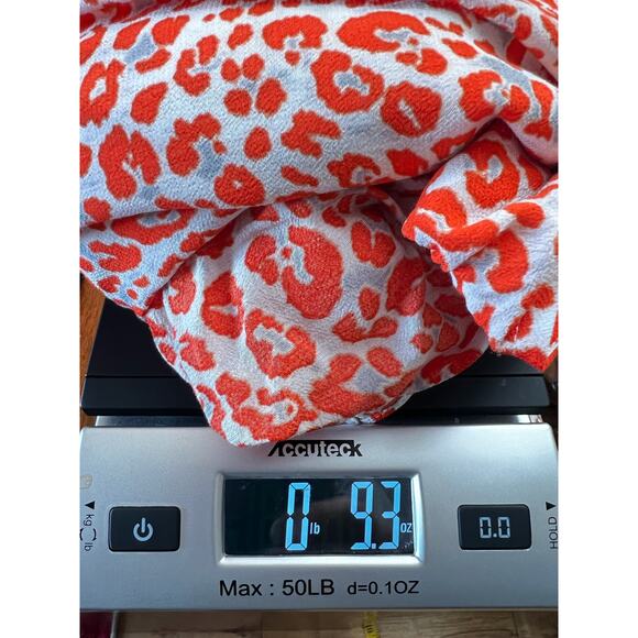 New Maje Leopard Animal Print Ruffles Orange Mini Dress Size M US 100% Viscose - Picture 15 of 15